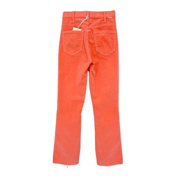MOTHER The Hustler Ankle Fray Hopscotch Corduroy in Coral 24 - Picture 4 of 14